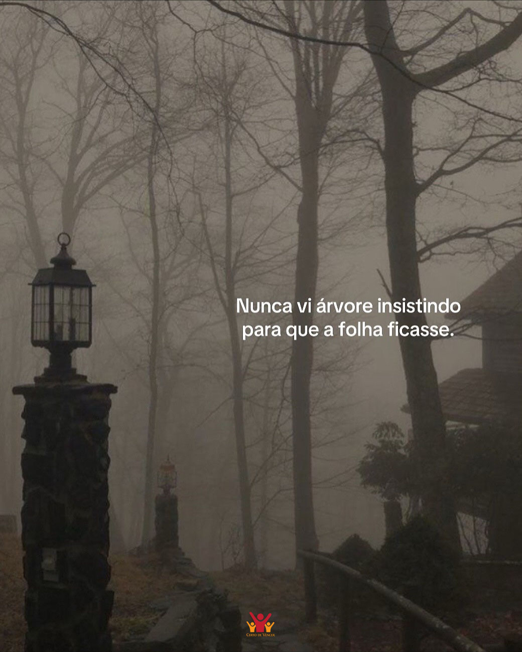 Nunca vi árvore insistindo para que a folha ficasse.